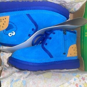 Blue and Tan Kids Shoes